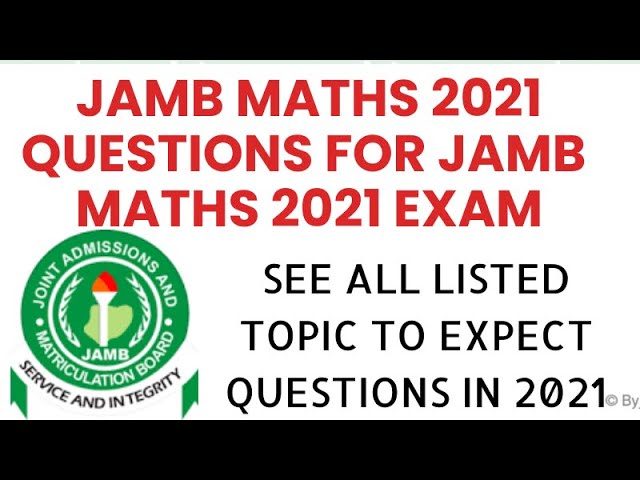 JAMB 2021 TOPICS