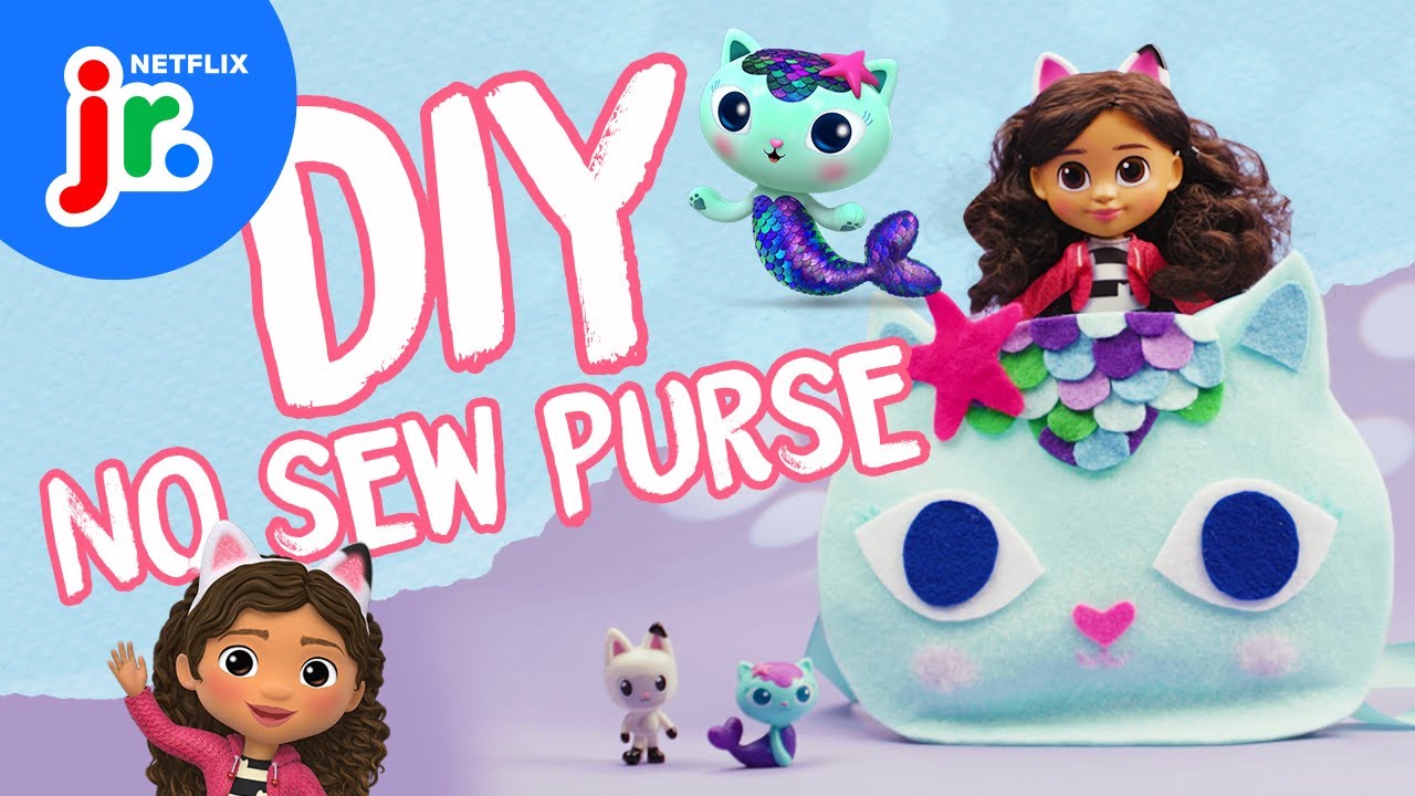 DIY MerCat No-Sew Purse 😻🧜‍♀️ Gabby's Dollhouse | Netflix Jr