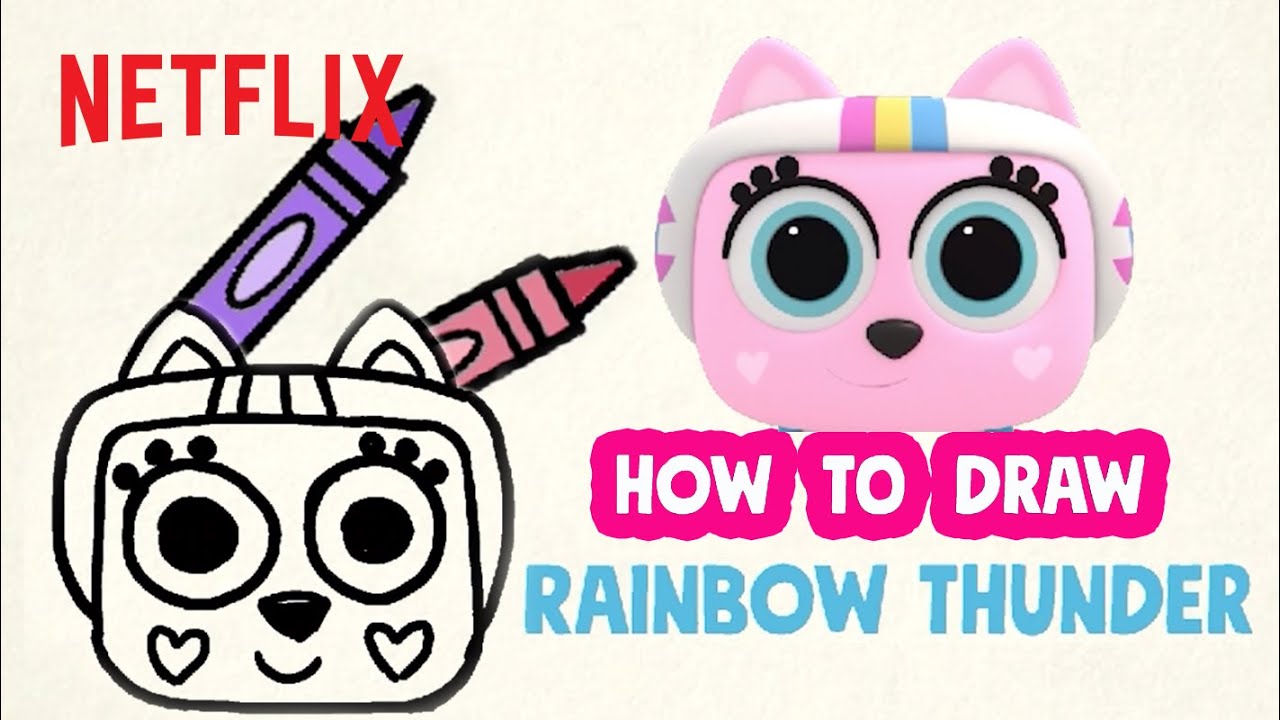 Draw Rainbow Thunder from Chico Bon Bon with Me 😻 Netflix Jr