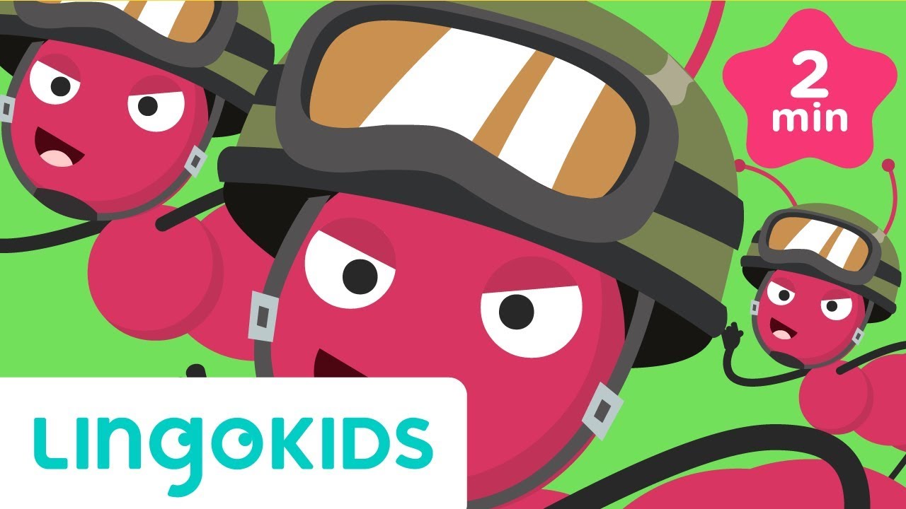 π THE ANTS GO MARCHING π Songs for Kids in English With Lyrics | Lingokids