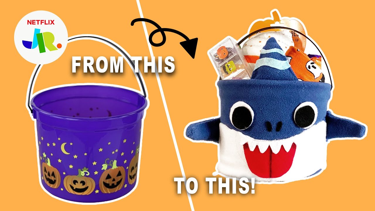 DIY Sharkdog Candy Bucket: Halloween Craft for Kids 🍭 Netflix Jr