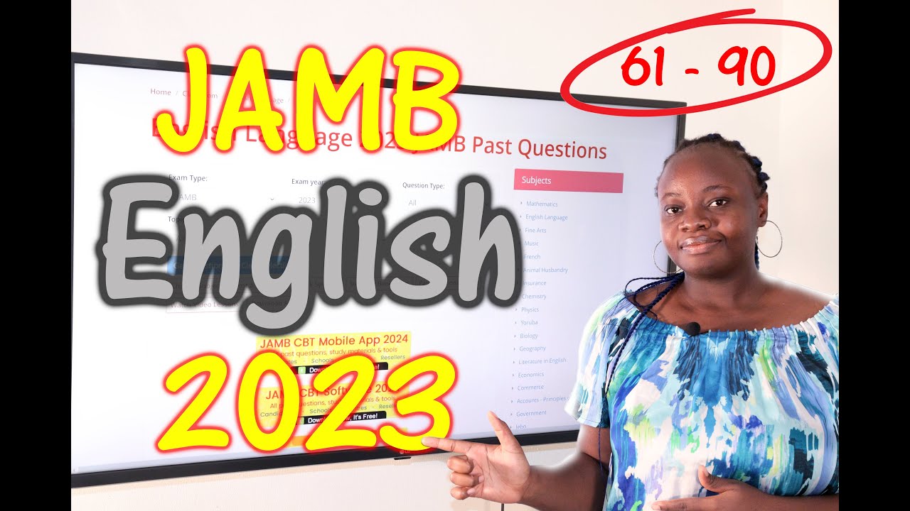JAMB CBT English 2023 Past Questions 61 - 90