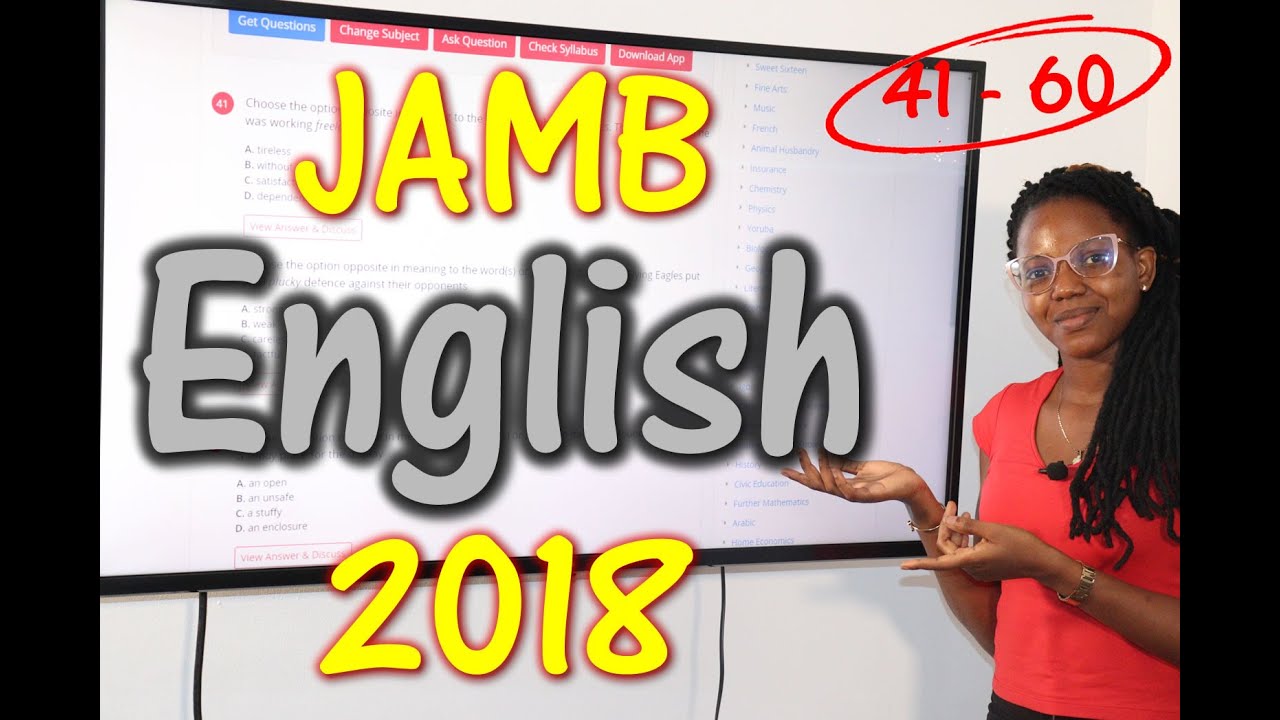 JAMB CBT English 2018 Past Questions 41 - 60