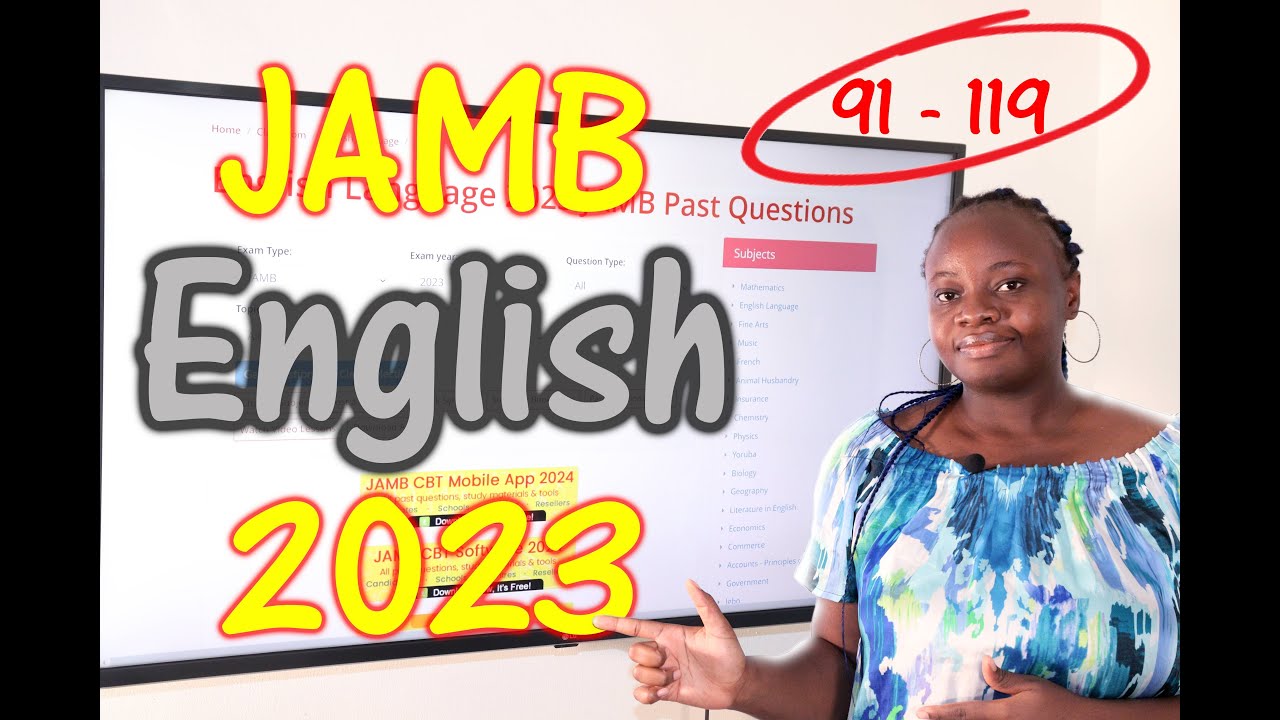 JAMB CBT English 2023 Past Questions 91 - 119