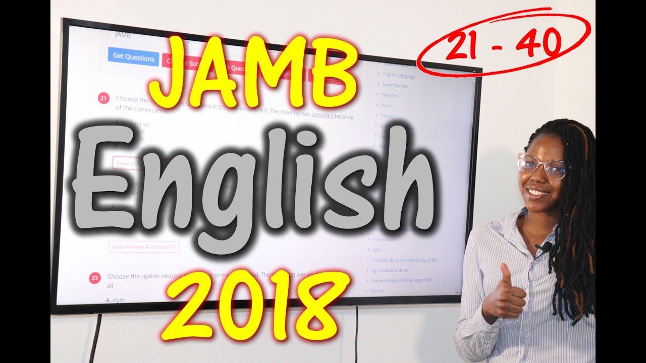 JAMB CBT English 2018 Past Questions 21 - 40