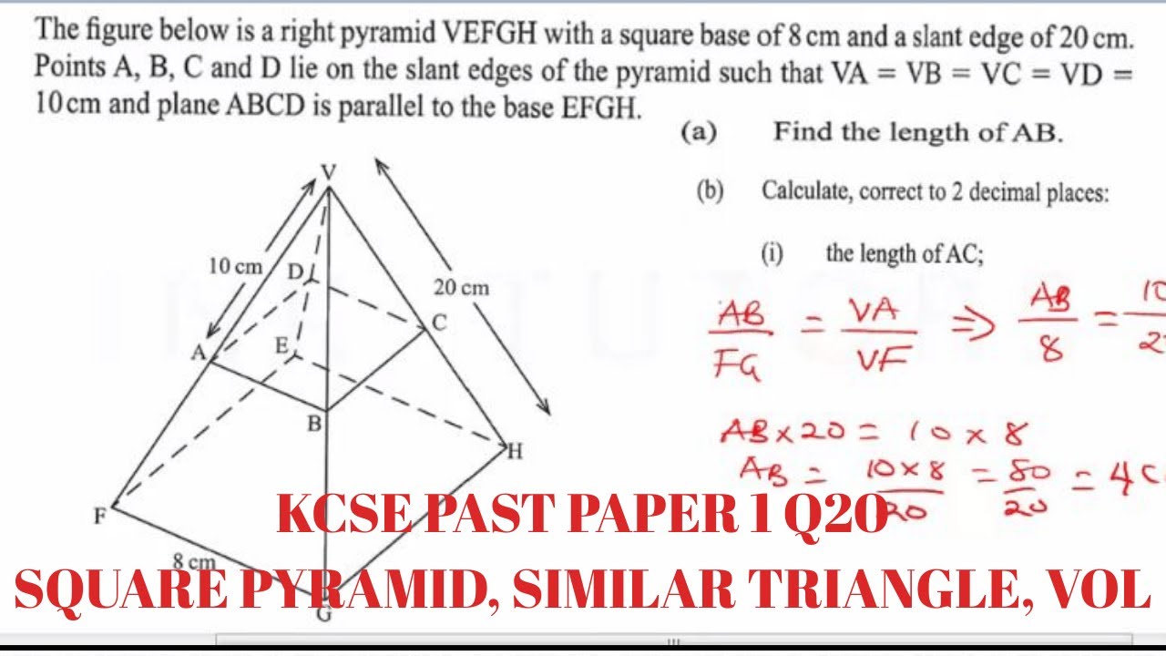 KCSE 2020. KCSE MATHEMATICS PAPER 1 2019. kcse past papers with answers. KCSE MATHS PAPER1 Q20