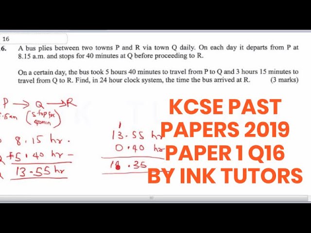 KCSE 2020. KCSE MATHEMATICS PAPER 1 2019.kcse past papers with answers. KCSE MATHS PAPER 1 Q16