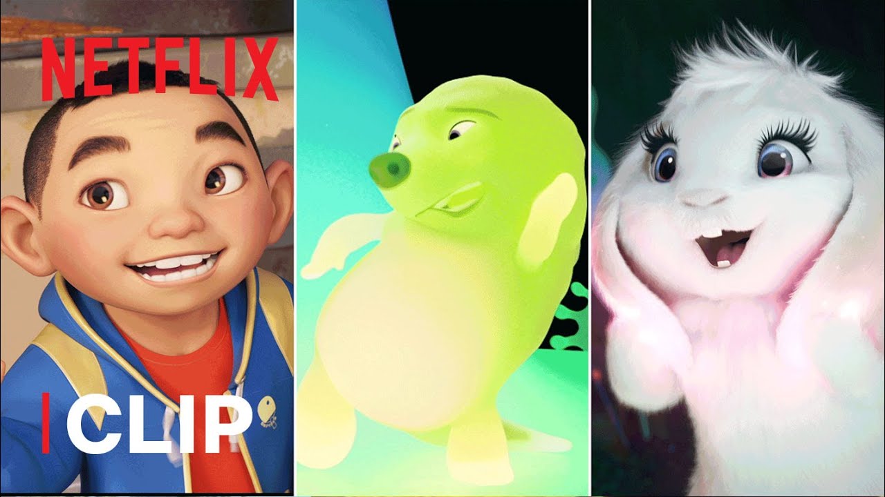 Best Chin, Gobi & Bungee Moments in Over the Moon 👦🏻💚🐰 Netflix Jr