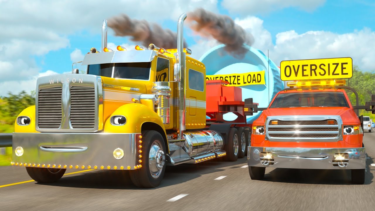 The Highway Adventure with Wilson the Semi-Truck & Bob the Truck | Space Rocket Delivery (RCH SPACE)