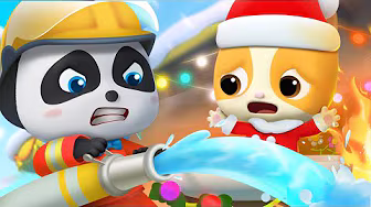 Fire Truck on Patrol | Christmas Songs | Police Car | Nursery Rhymes | Kids Songs | BabyBus