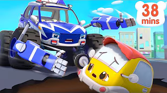Police Car Saves Baby Car | Safety Cartoon | Monster Truck | Car Cartoon | Kids Songs | BabyBus
