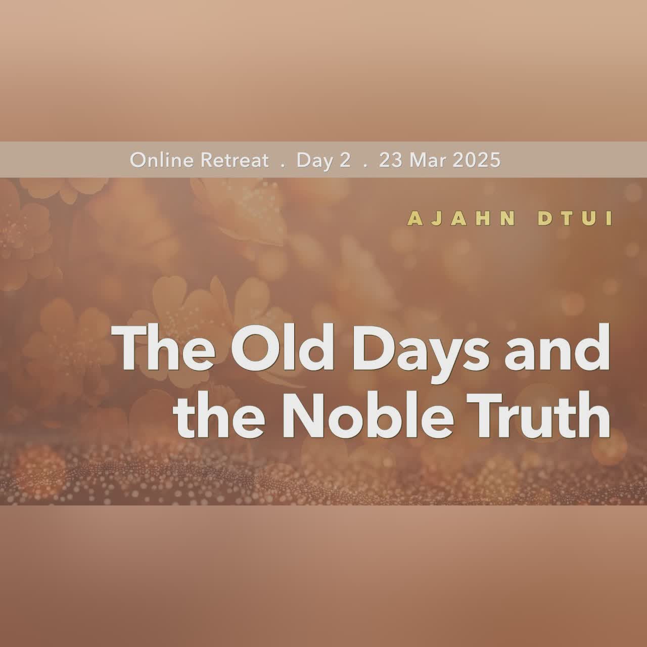 The Old Days and the Noble Truths | Retreat Mar 2025 | Day-2 | Ajahn Dtui