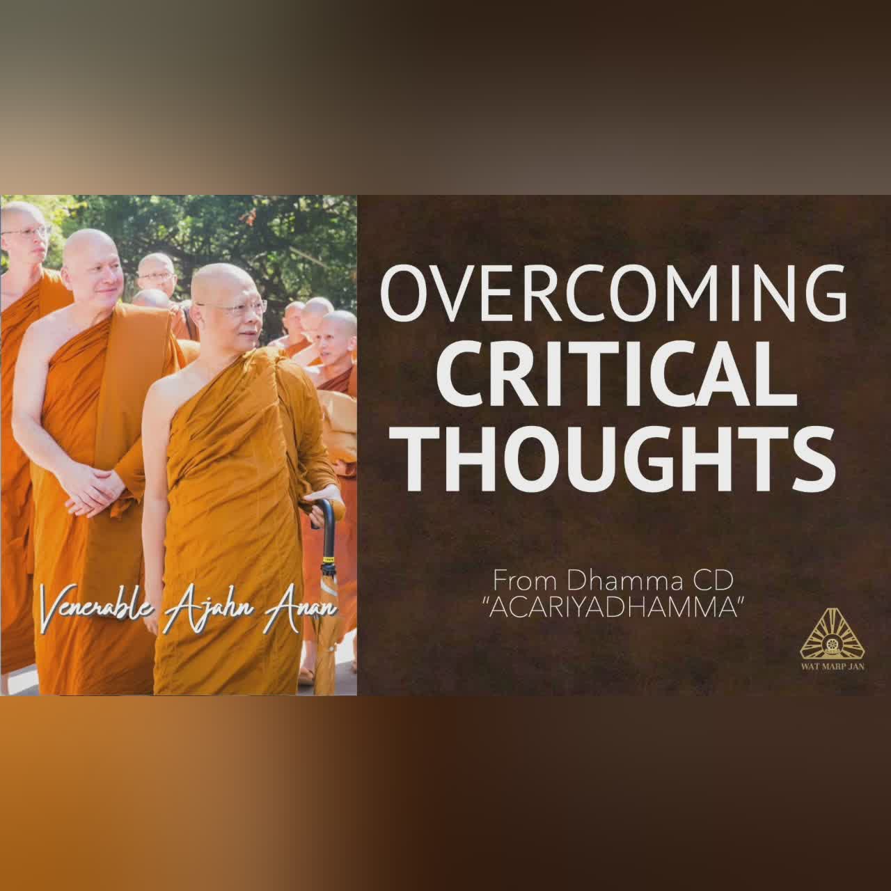ACARIYADHAMMA: Overcoming Critical Thoughts | Ajahn Anan