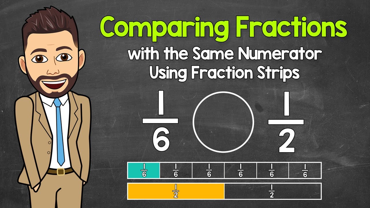 Comparing Fractions with the Same Numerator Using Fraction Strips | Math with Mr. J