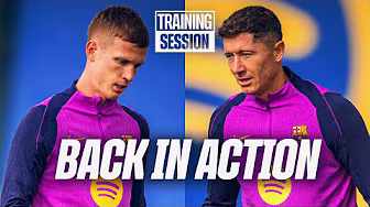 LEWANDOWSKI AND OLMO TAKE PART IN TRAINING | FC Barcelona 🔵🔴