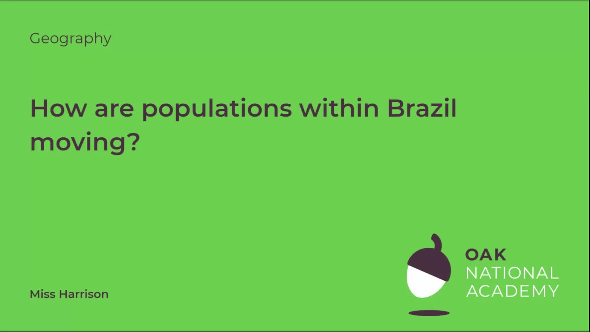 How are populations within Brazil moving?