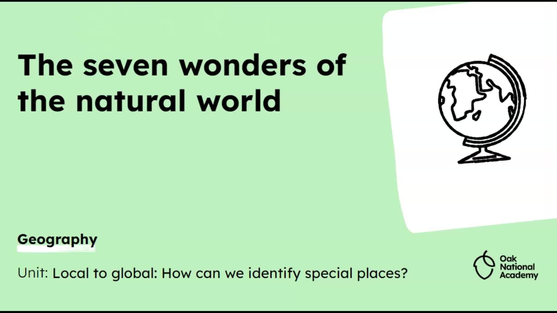 The seven wonders of the natural world 