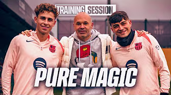 INIESTA visits FC BARCELONA Training and TEAM DELIVER a Session full of FLAIR 🔵🔴 🪄✨