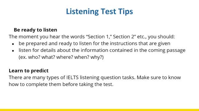 Listening & Speaking Tips (Part 1)