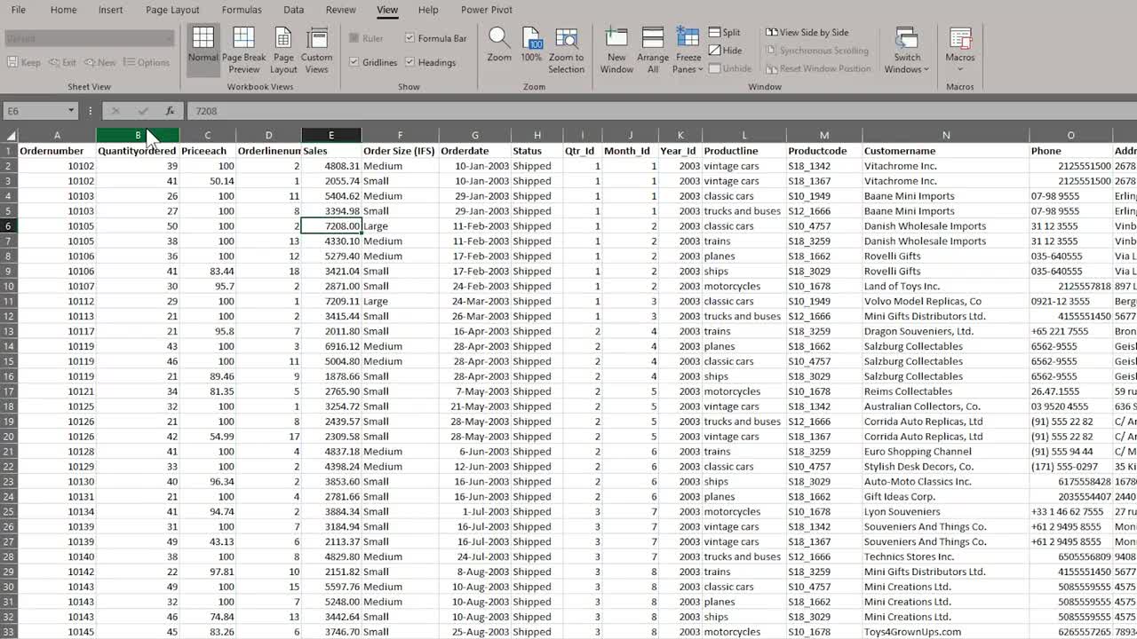 Pivot Table Features