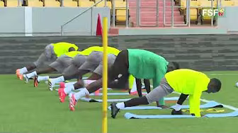 CAN Maroc 2025  première séance d'entrainement des lions au stade Abdoulaye Wade de Diamniadio