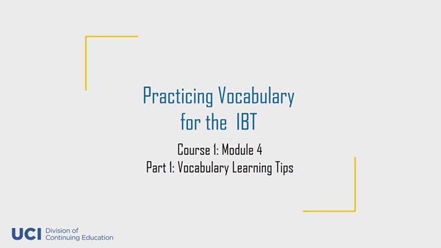 Vocabulary for the iBT (Part 1)