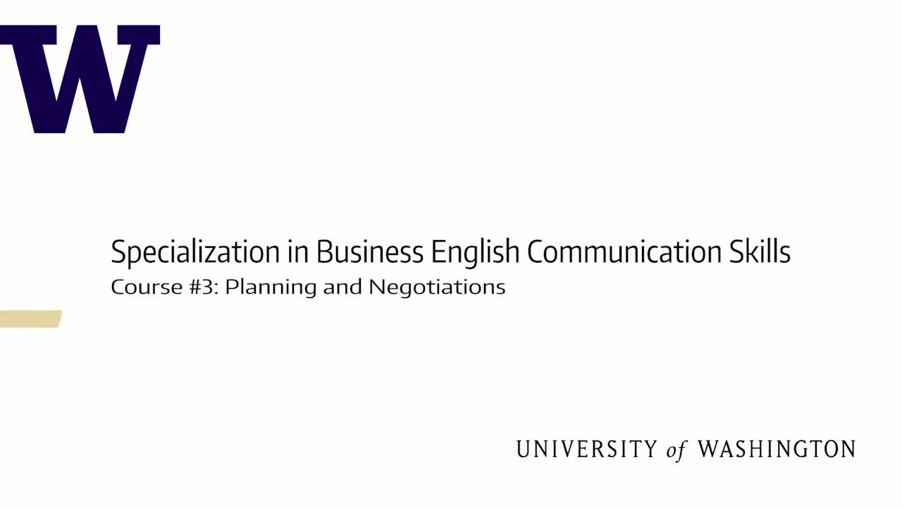 Business English: Planning & Negotiating