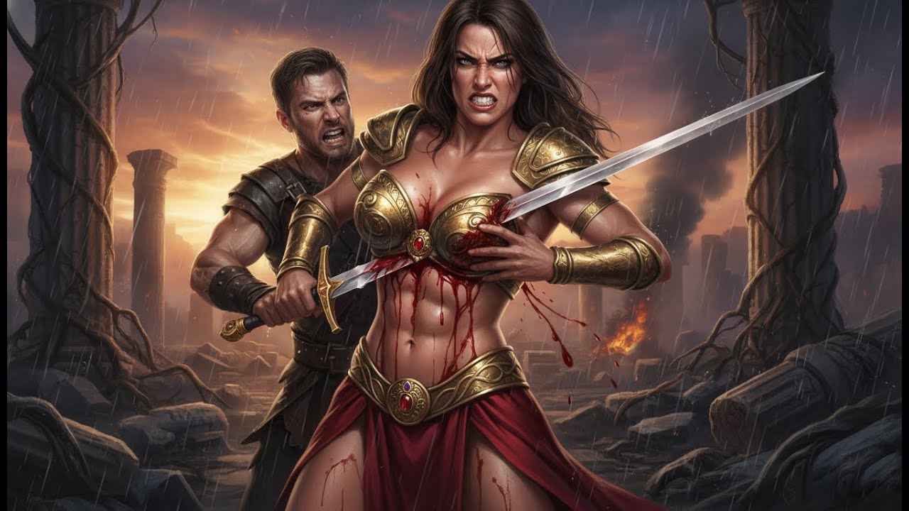 Men rebel and overpower the woman warriors.