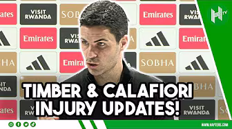 Very AWKWARD Calafiori injury! | Mikel Arteta | Arsenal 2-1 Brighton