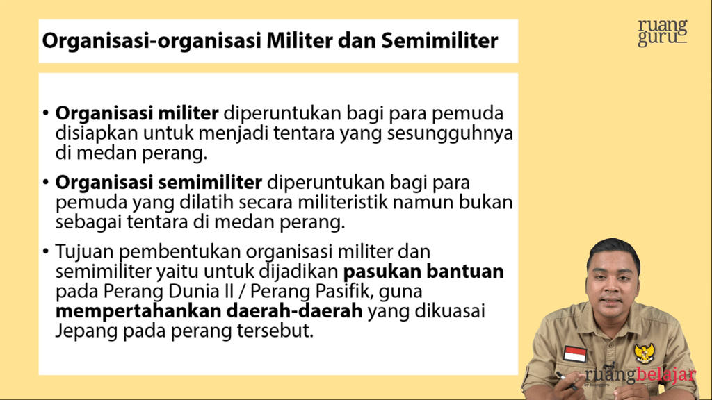 14 Pembentukan Organisasi-Organisasi Militer dan Semimiliter