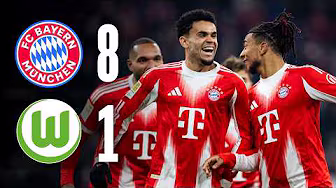 Olise & Díaz show in 8-goal gala | FC Bayern 8-1 VfL Wolfsburg | Highlights Bundesliga