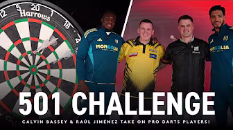 501 DARTS CHALLENGE | Calvin Bassey & Raúl Jiménez take on the pros!
