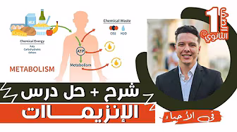 شرح + حل درس عمليات الايض - الانزيمات للصف الاول الثانوي احياء 2023