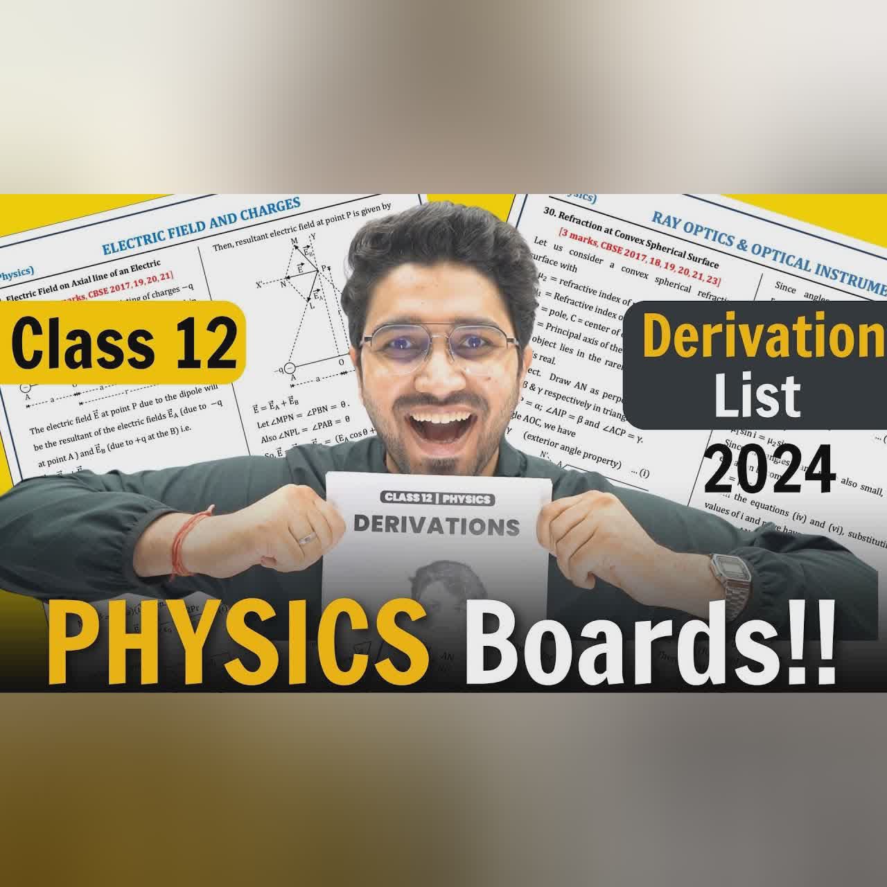 Class 12th PHYSICS All Derivations and Chapter-Wise for Boards | @AmanDhattarwal