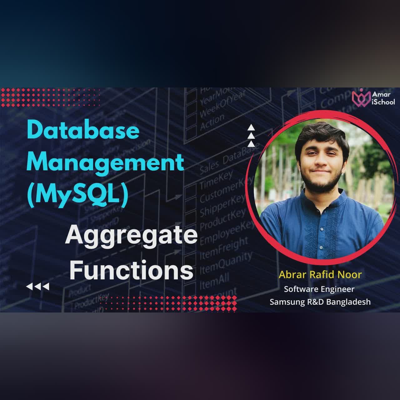 Database (MySQL) - Day 11 | Aggregate Functions in MySQL | Lecturer 8