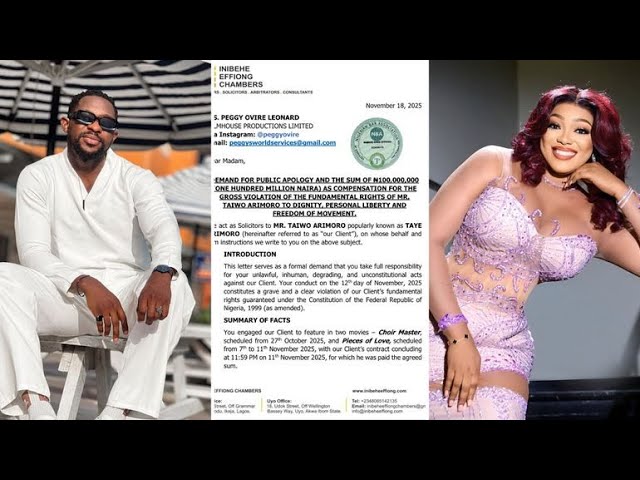 #FILMFOCUS981: Taye Arimoro Files ₦100M Lawsuit Against Peggy Ovire
