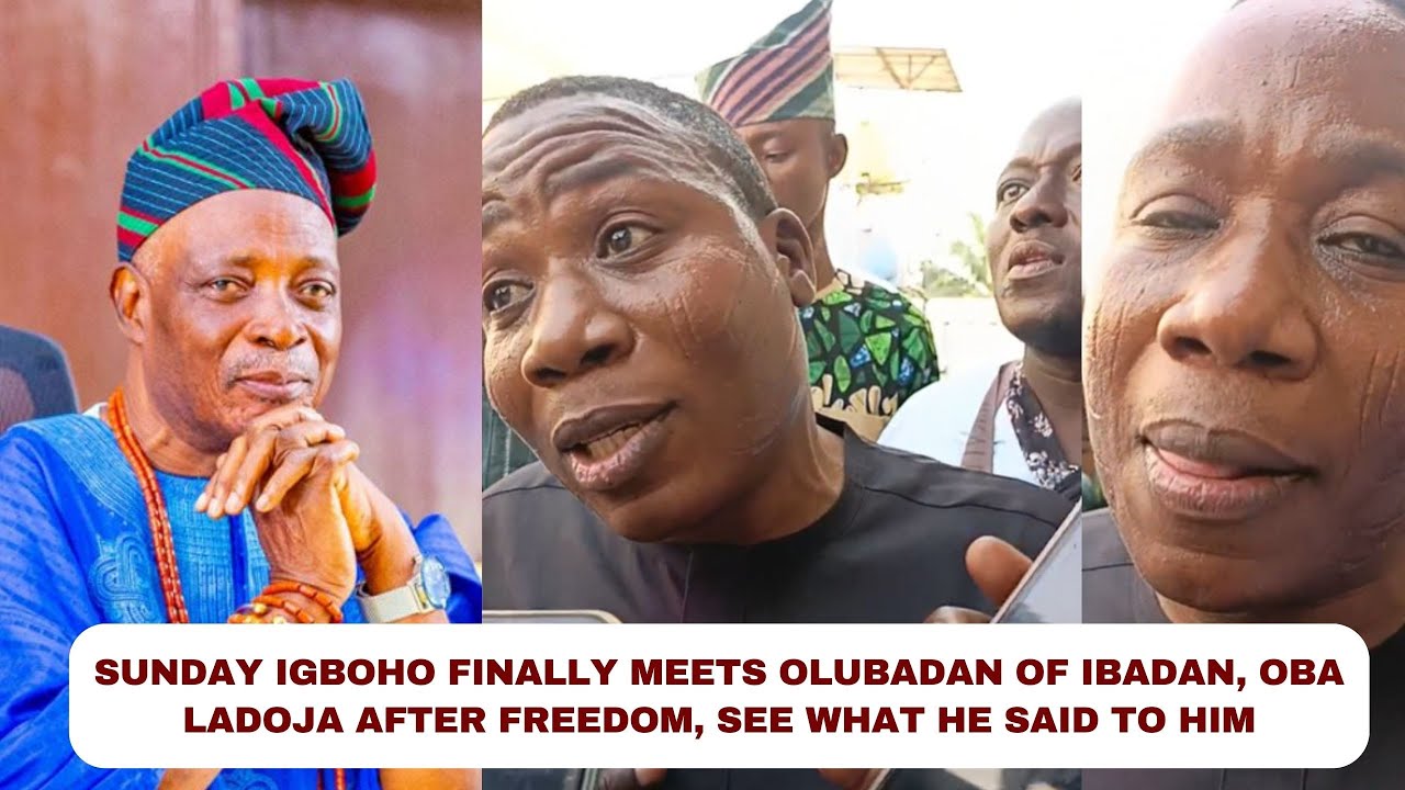 Sunday Igboho finally meets Olubadan of Ibadan, Oba Ladoja after freedom, see what he said to him