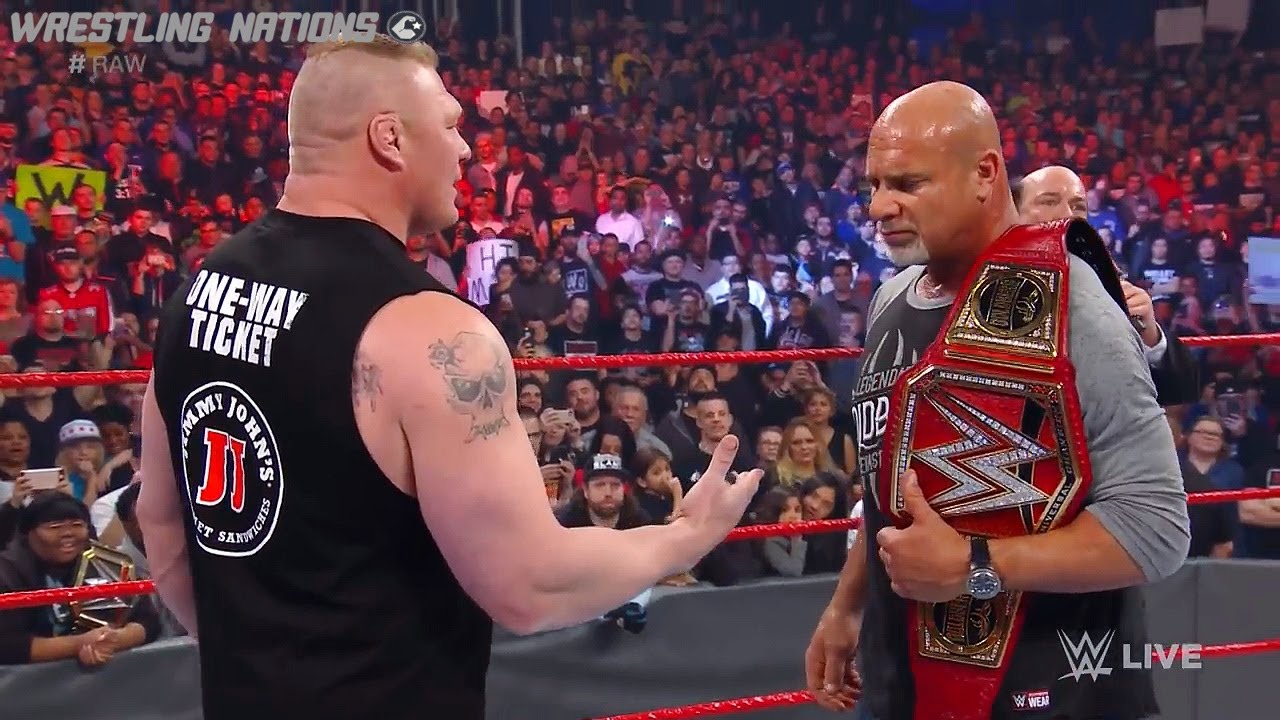 Brock Lesnar Attacks Goldberg on RAW