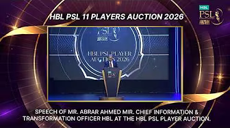 Speech of Mr. Abrar Ahmed Mir. Chief & Transformation Officer at the HBL PSL Player Auction. | MX1T