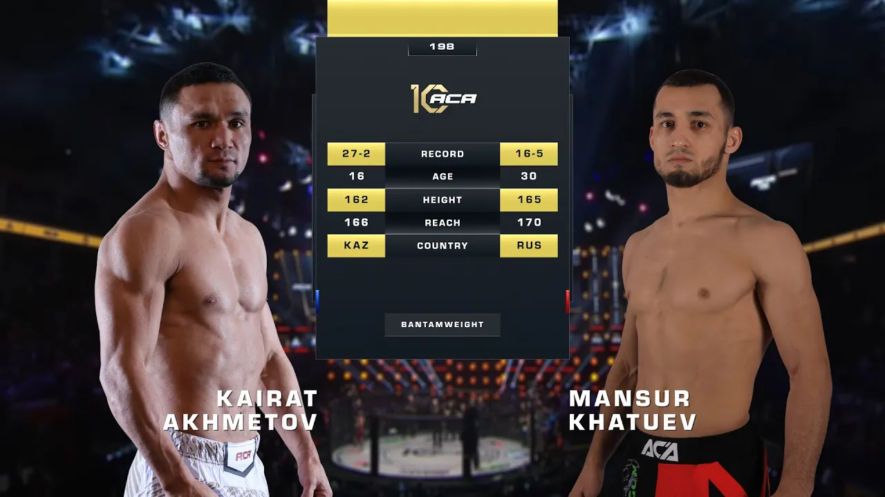 Кайрат Ахметов vs. Мансур Хатуев | Kairat Akhmetov vs. Mansur Khatuev | ACA 198