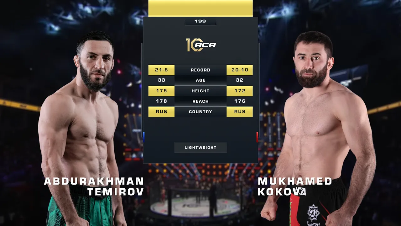 Абдул-Рахман Темиров vs. Мухамед Коков 2 | Abdul-Rakhman Temirov vs. Mukhamed Kokov 2 | ACA 199