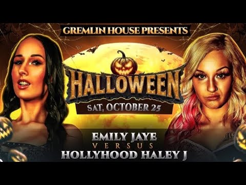 Emily Jaye Vs Hollywood Haley J match Highlights Gremlin house wrestling Halloween 10/25/25