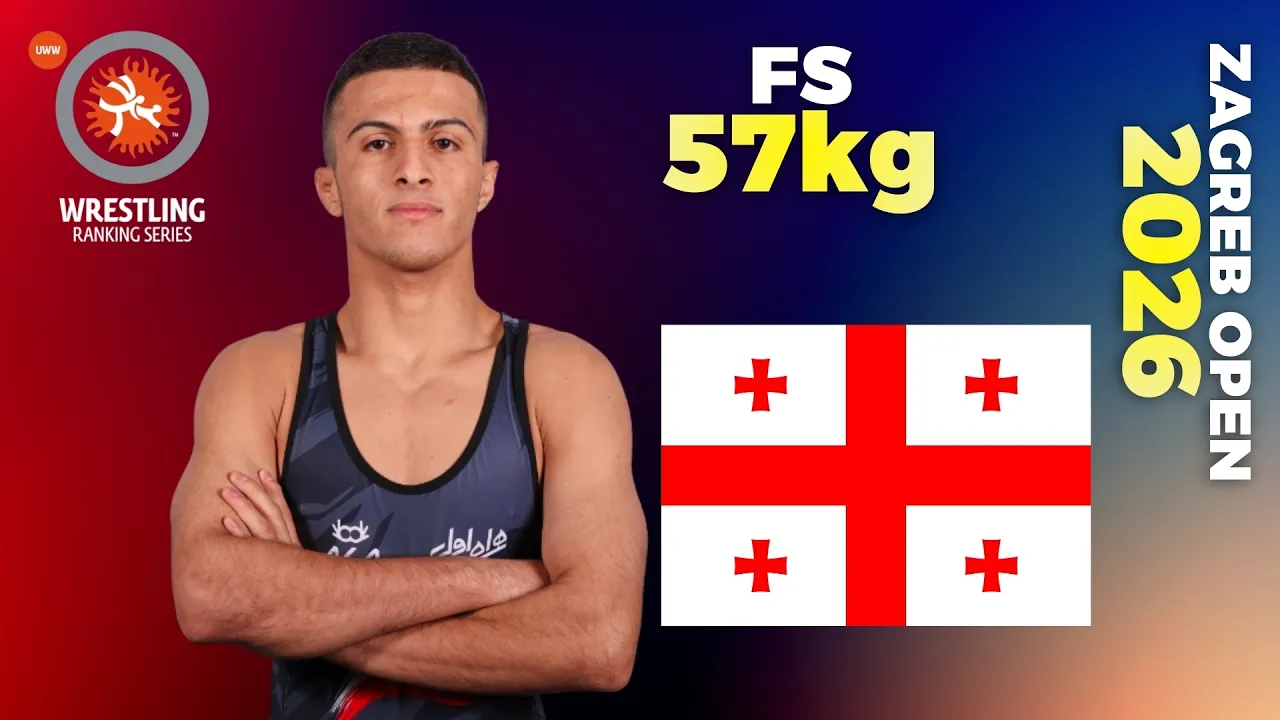 Roberti DINGASHVILI (GEO) vs. Milad Jahangir VALIZADEH (IRI). 2026 Zagreb Ope. FS 57 #wrestlezagreb