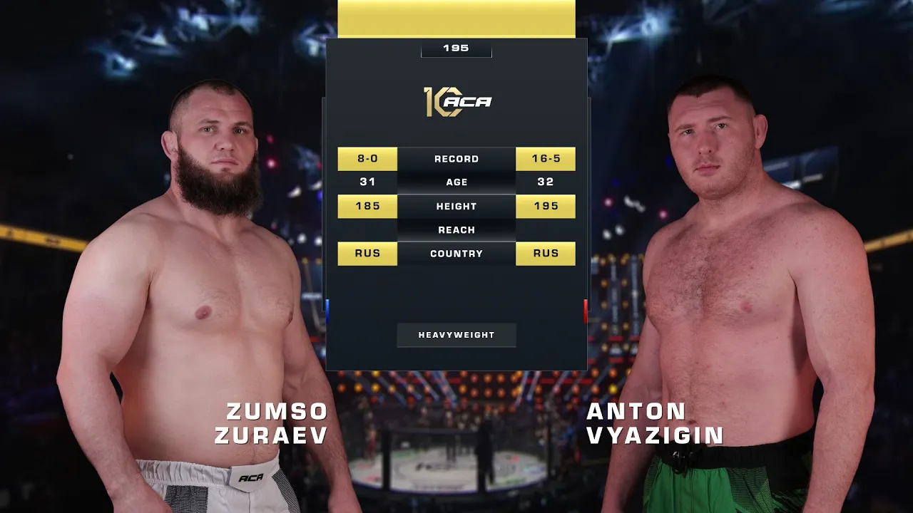 Зумсо Зураев vs. Антон Вязигин | Zumso Zuraev vs. Anton Vyazigin | ACA 195