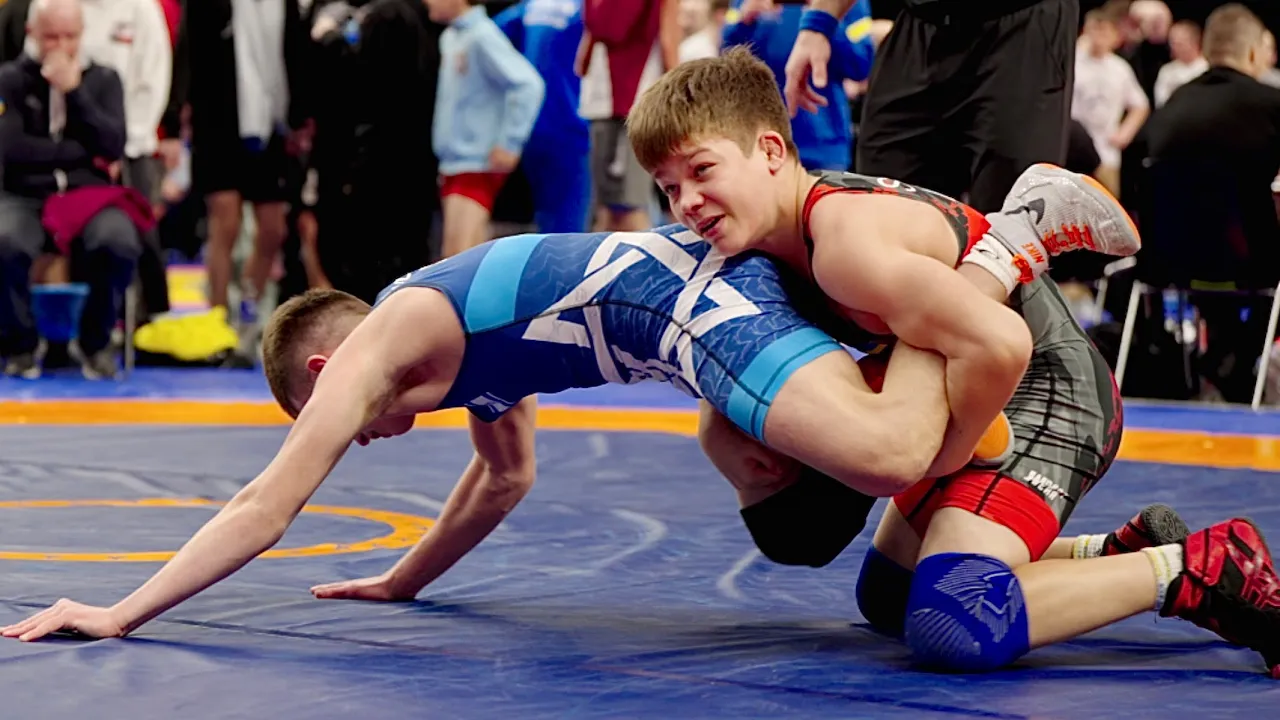 U15 Bohdan Sopin (UKR) vs Adam Assailov (ISR) 57kg. Freestyle boys youth wrestling tournament.