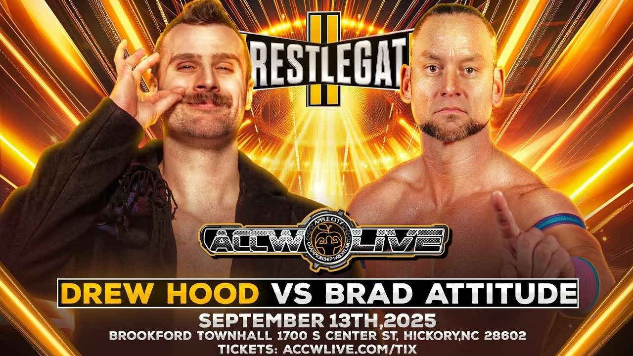 Accwlive Wrestlegate 2 Brad Attitude Vs Drew Hood Highlights