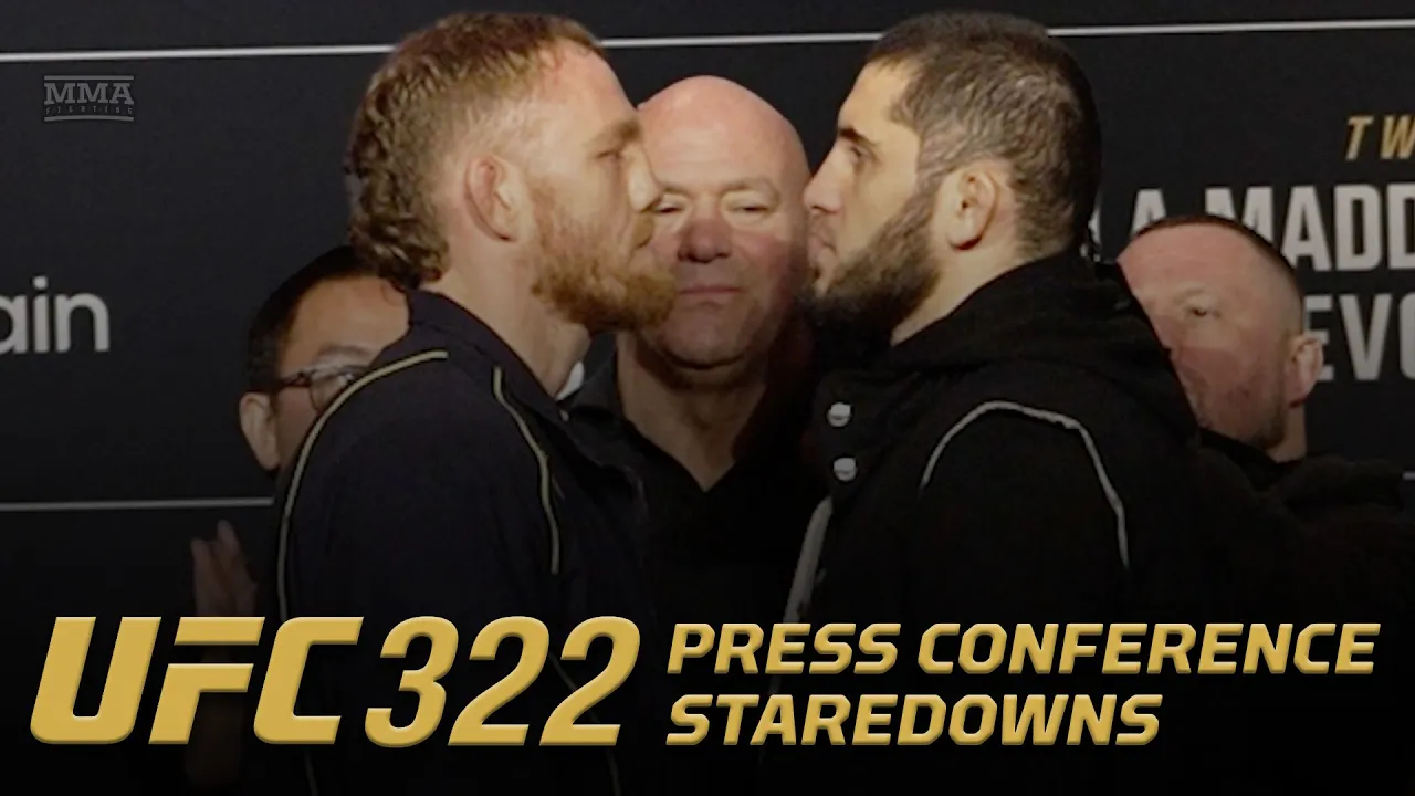 UFC 322 Staredowns: Jack Della Maddalena & Islam Makhachev Have Tense Faceoff | MMA Fighting