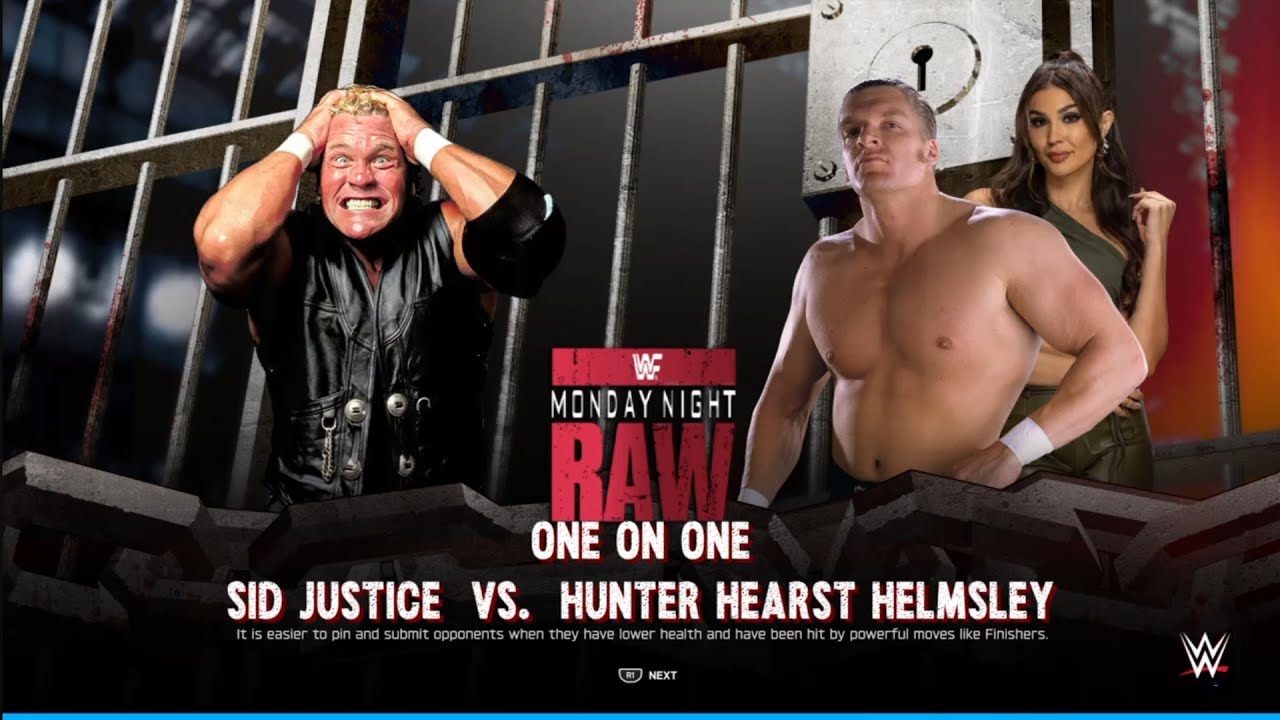 Sycho Sid vs Hunter Hurst Helmsley. Monday Night Raw. WWE 2K25