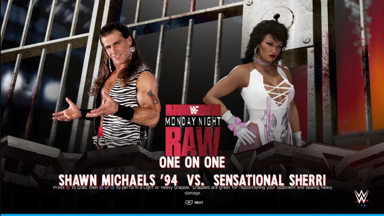 Shawn Michaels vs Sensational Sherri. Monday Night Raw. WWE 2K25