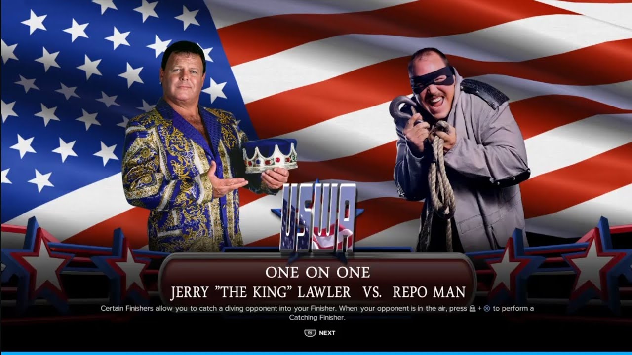 Jerry Lawler vs Repo Man. USWA. WWE 2K24